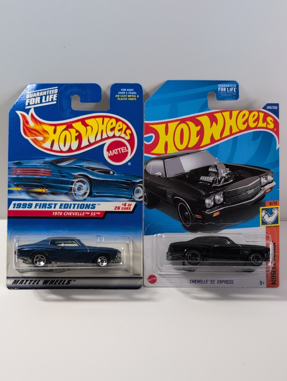 Hot Wheels 70 Chevelle SS Express Blue Black Lot Of 2 Mattel NEW Ships In Box